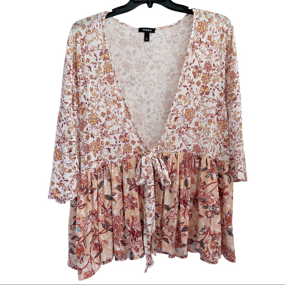 Torrid Floral Tie Top